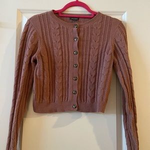 Preppy Button Up Cropped Cardigan